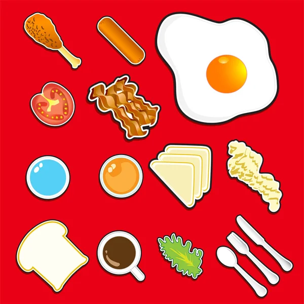 Illustration av ikonen frukost vektor — Stock vektor