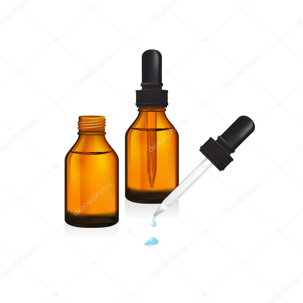 illustration of glass  bottle with pipe dropper vector