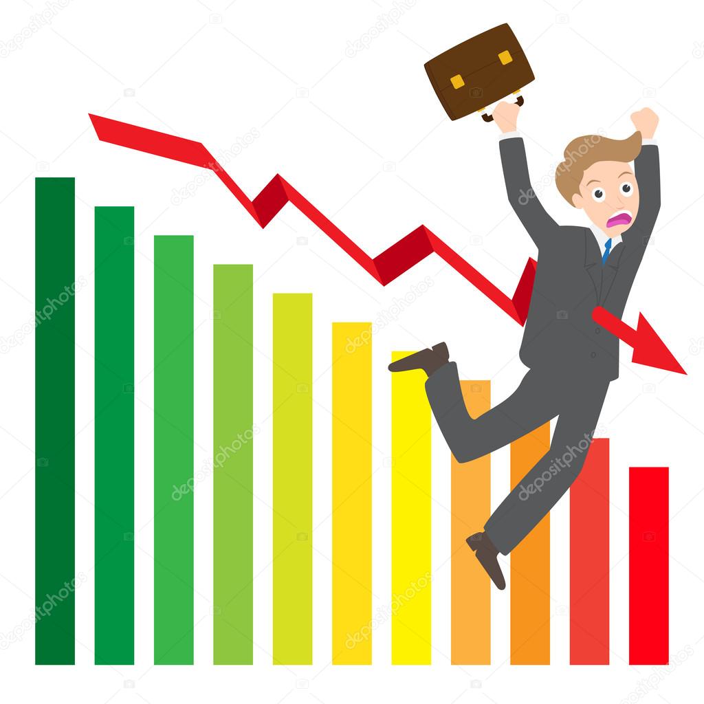 illustration of arrow wave statistics on chart kill businessman vector