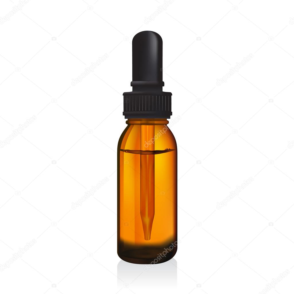 illustration of glass  bottle with pipe dropper vector isolated