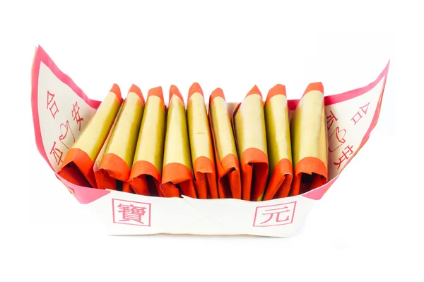 Zilver papier, gouden papier, joss papier voor Chinese viering met Chinese zegenen woord — Stockfoto