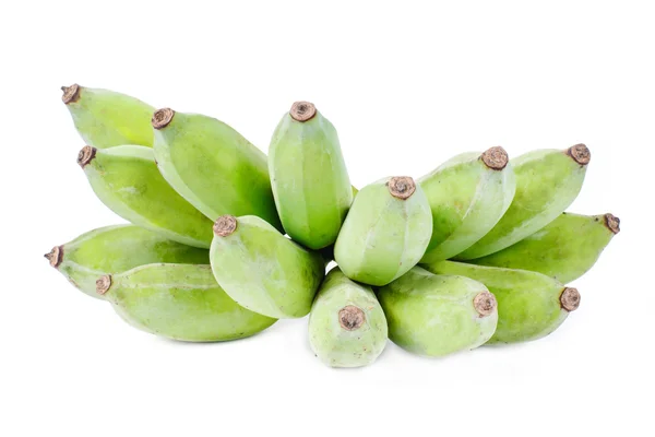 Green bananas do not ripe, isolated on a white background — Stock Photo, Image