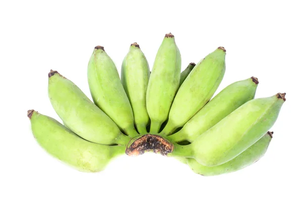 Green bananas do not ripe, isolated on a white background — Stock Photo, Image