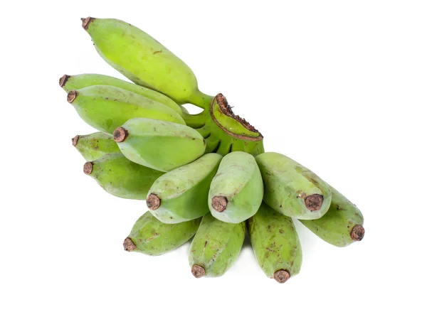 Green bananas do not ripe, isolated on a white background — Stock Photo, Image