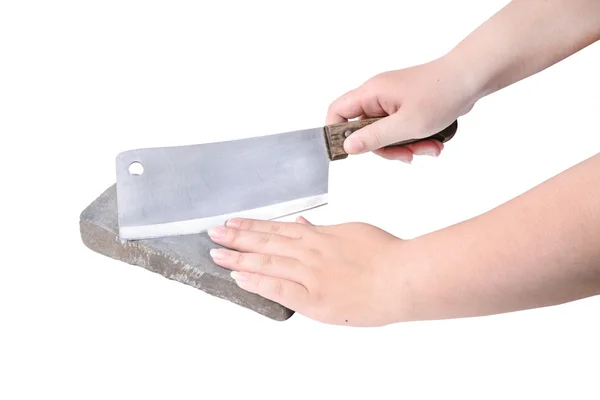 Zostření nebo honování nůž na waterstone, brus v zařízení woma — Stock fotografie