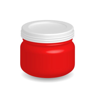 Boş kozmetik ambalaj, krem, toz veya jel j çizimi