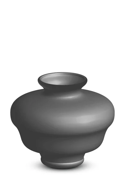 Illustration du vase à fleurs vide, vecteur isolé sur le dos blanc — Image vectorielle