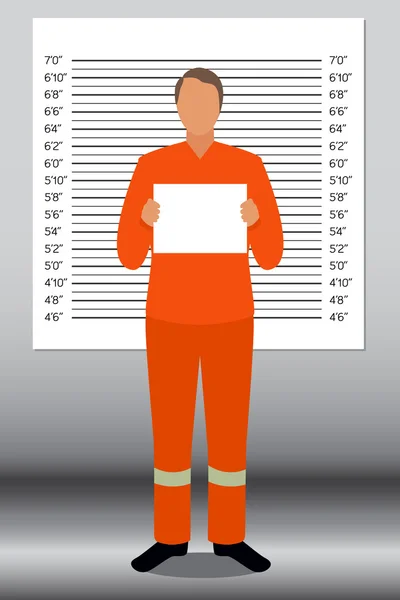 Prisoner in police lineup backdrop, illustration, vector — Stock Vector