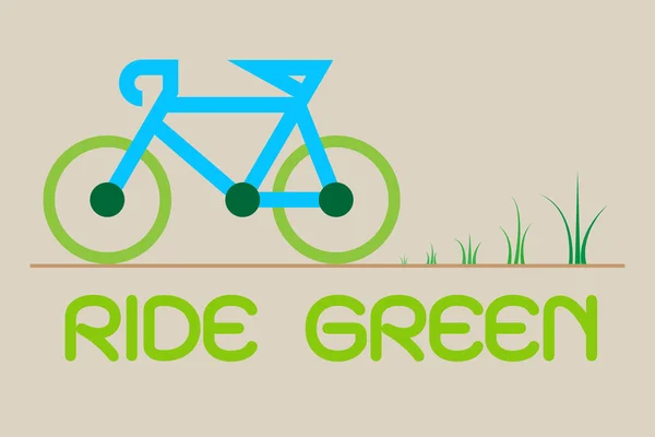 Jazdy rowerem na zielony Eco wektor, ilustracja — Wektor stockowy