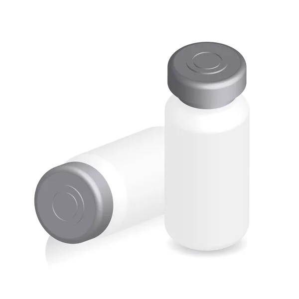 Illustration of ampules, bottles, vials isolated on white backgr — Stock Vector