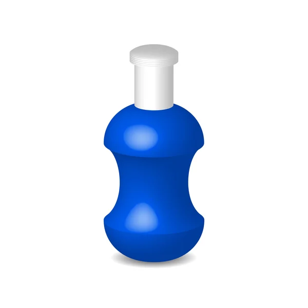 Women perfume in blue bottle, container with cap, illustration, — ストックベクタ