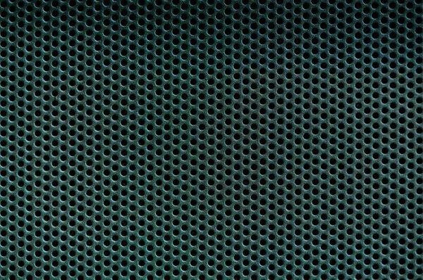 Dark green Metal Background with Holes. Metal Grid. — Zdjęcie stockowe