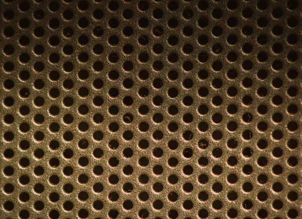 Dark brown Metal Background  with Holes. Metal Grid. — Zdjęcie stockowe
