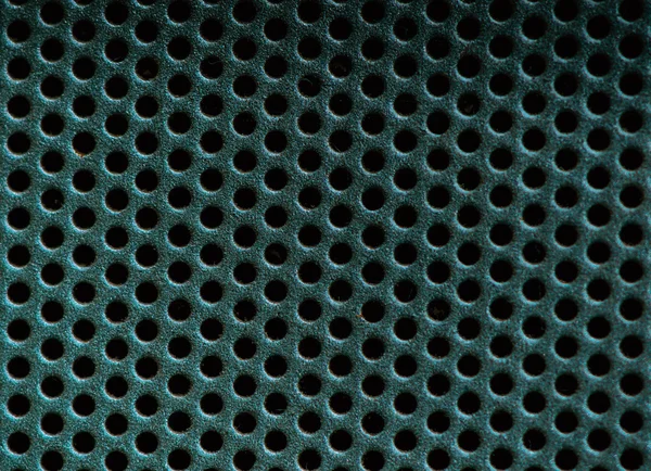 Dark green Metal Background with Holes. Metal Grid. — Stock fotografie