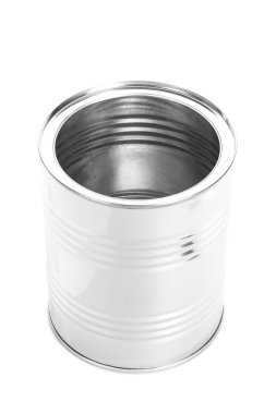 Beyaz arka plan üzerinde izole teneke, konserve gıda, metal
