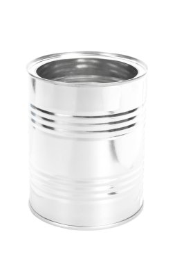 Beyaz arka plan üzerinde izole teneke, konserve gıda, metal