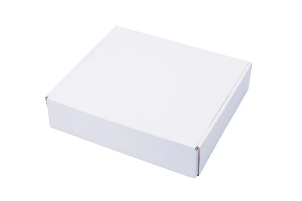 Коробка из белого картона или бумажная коробка на белом фоне — стоковое фото