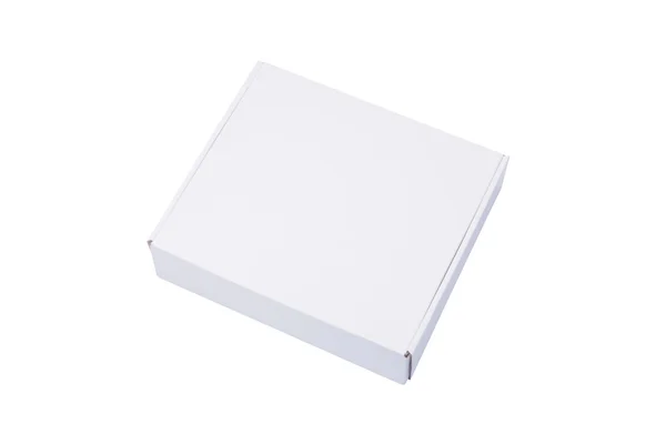 Weißer Karton oder Pappschachtel isoliert auf weißem Hintergrund — Stockfoto