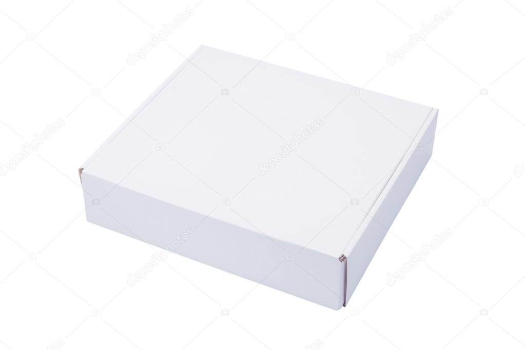White cardboard Box or paper box isolated on White background