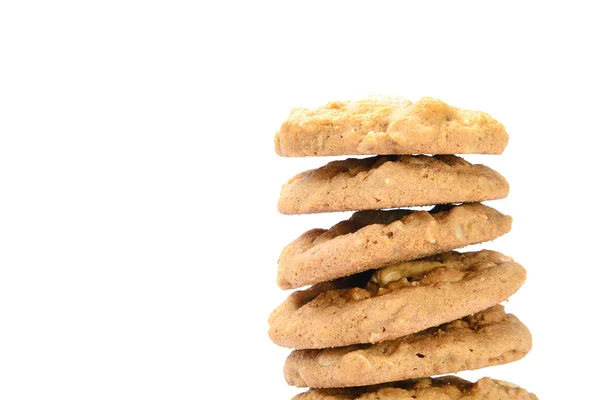 Biscoitos de castanha de caju, isolado no fundo branco — Fotografia de Stock