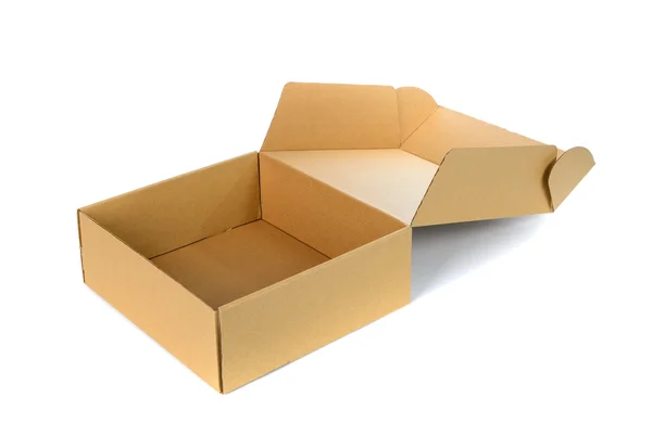 Открытая картонная коробка или коричневая бумага — стоковое фото