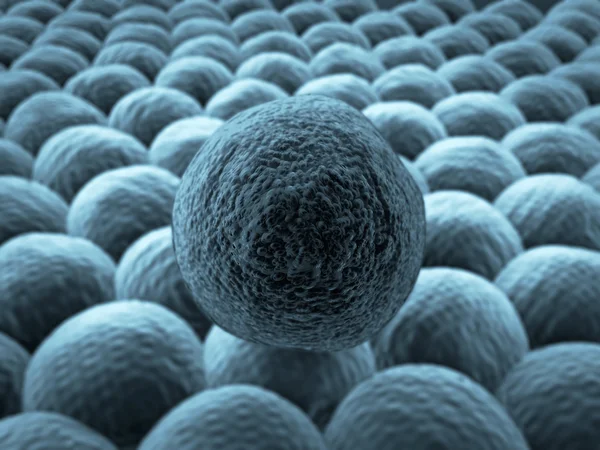 Krebszellen auf den lebenden Zellen — Stockfoto