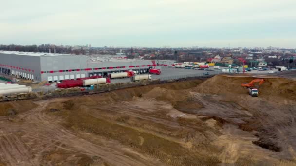 Aerial View Mail Delivery Terminal Aerial View Cargo Terminal Postal — Stock Video