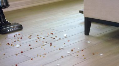 Yerleri süpürmek, evdeki yerleri temizlemek, kanepenin altını süpürmek, zemini yavaş çekimde süpürmek.