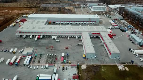 Aerial View Mail Delivery Terminal Aerial View Cargo Terminal Postal — Stock Video