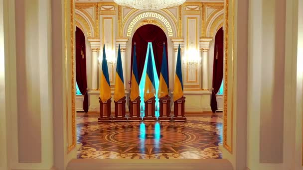 Mariinsky Palace Kiev White Hall Mariinsky Palace Kiev Residence President — Stock Video