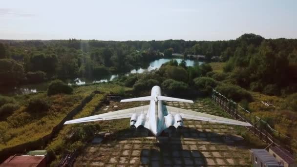 Vista Aérea Brejnev Placa Avião Abandonada Número Secretário Partido Comunista — Vídeo de Stock