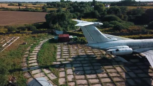 Vista Aérea Brejnev Placa Avião Abandonada Número Secretário Partido Comunista — Vídeo de Stock