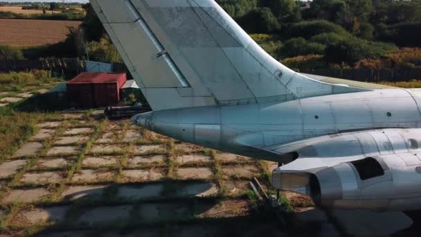 Vista Aérea Del Brezhnev Avión Abandonado Número Uno Del Secretario — Vídeo de stock