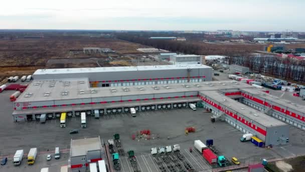 Vista Aérea Terminal Entrega Correo Vista Aérea Terminal Carga Del — Vídeo de stock