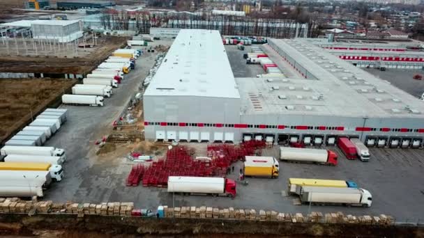 Posta Dağıtım Terminalinin Hava Görüntüsü Posta Servisinin Hava Görüntüsü Endüstriyel — Stok video