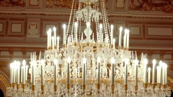 Dentro Del Palacio Mariinsky Kiev Salón Blanco Del Palacio Mariinsky — Vídeo de stock
