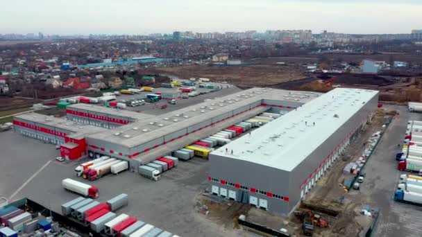 Vista Aérea Terminal Entrega Correo Vista Aérea Terminal Carga Del — Vídeo de stock