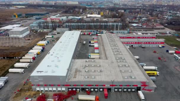 Aerial View Mail Delivery Terminal Aerial View Cargo Terminal Postal — Stock Video