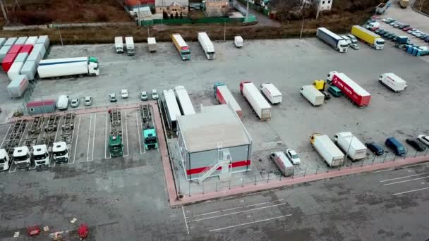 Aerial View Mail Delivery Terminal Aerial View Cargo Terminal Postal — Stock Video