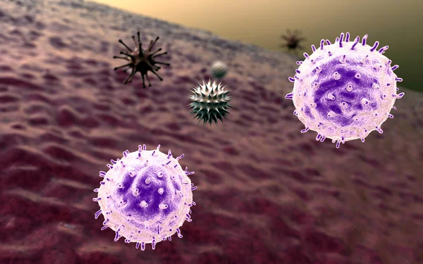 T-lymphocyt, virus — Stock Photo, Image