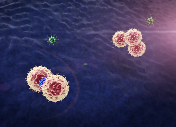 巨噬细胞杀死了大肠病毒 — 图库照片