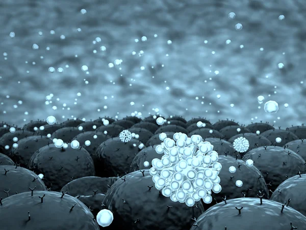 Coronavirus akciğer hücresine saldırır.