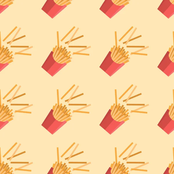 Muster mit Pommes im flachen Stil. — Stockvektor