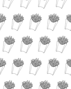 Desen ile kızarmış patates. Vektör sorunsuz doku
