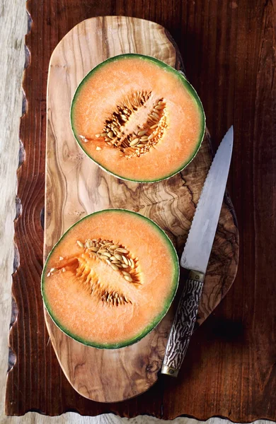 Kantalupa, dojrzały melon — Zdjęcie stockowe