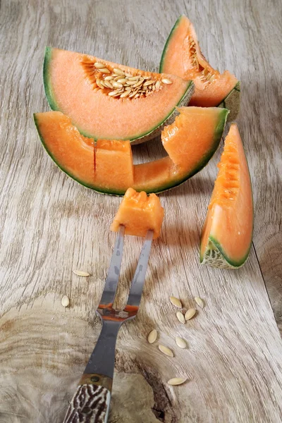 Cantalupo, rodajas de melón — Foto de Stock