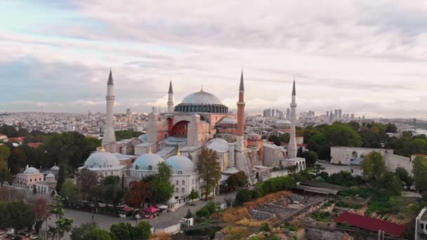 Hagia Sophia dronebilde – stockvideo