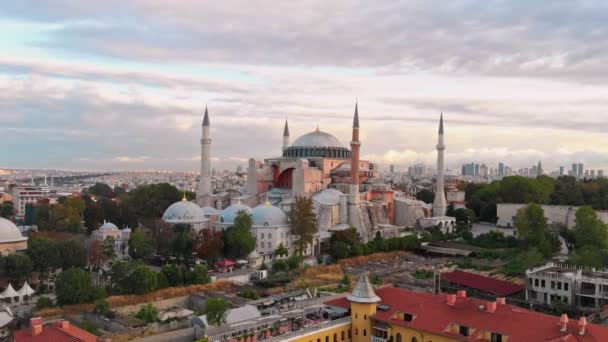 Hagia Sophia dronebilde – stockvideo