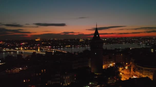 Galatatatornet i Istanbul Turkiet — Stockvideo