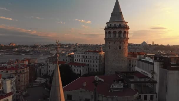 Torre Galata em Istambul Turquia — Vídeo de Stock